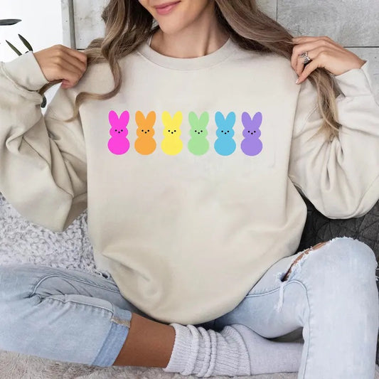 Easter Bunny Sweatshirt, 2025 Easter Shirt, Cute Easter Gift, Cute Easter Sweatshirt, Pastel Easter, Rainbow Easter Sweatshirt, Easter Family Matching