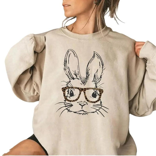 Easter Bunny With Glasses Sweatshirt, Hoodie, T-shirt, Easter Shirt, Cute Easter Gifts, Easter Bunny Shirt | WearSparks.com
