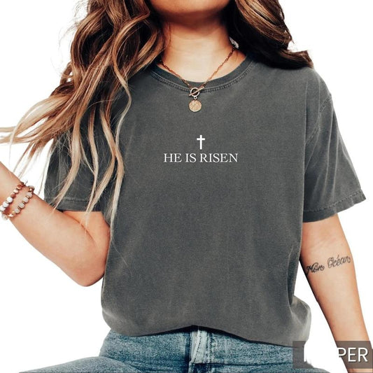 Easter Christian Shirt He is Risen Shirt Easter Jesus Tshirt Religious Easter Gift Comfort Colors Christian Tee Religious Easter T Shirt