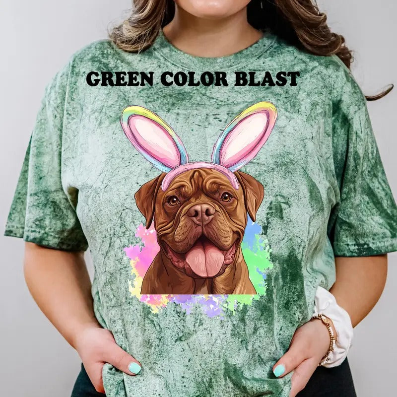 Easter Dogue De Bordeaux  Shirt ~ Unisex Apparel Relaxed Fit Printed In The USA Clothing Womenswear Casual Comfort Cotton