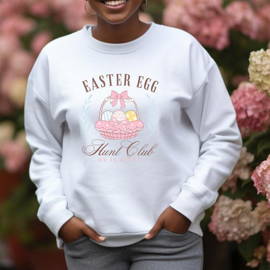 Easter Egg Hunt Club Sweatshirt, Easter T-Shirt, Fun Easter Tee, Cute Easter Gift, Easter Gift For Her, Casual Easter Outfit