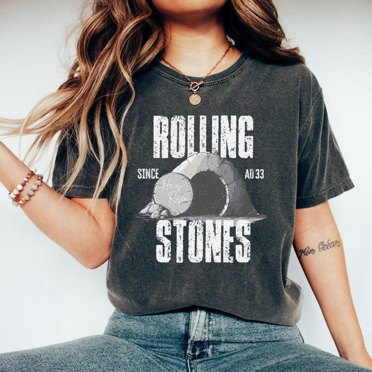 Easter Jesus Tshirt, Rolling Stones Shirt, Christian Easter T-Shirt, He is Risen T Shirt, Bible Verse TShirt, Funny Easter Gift