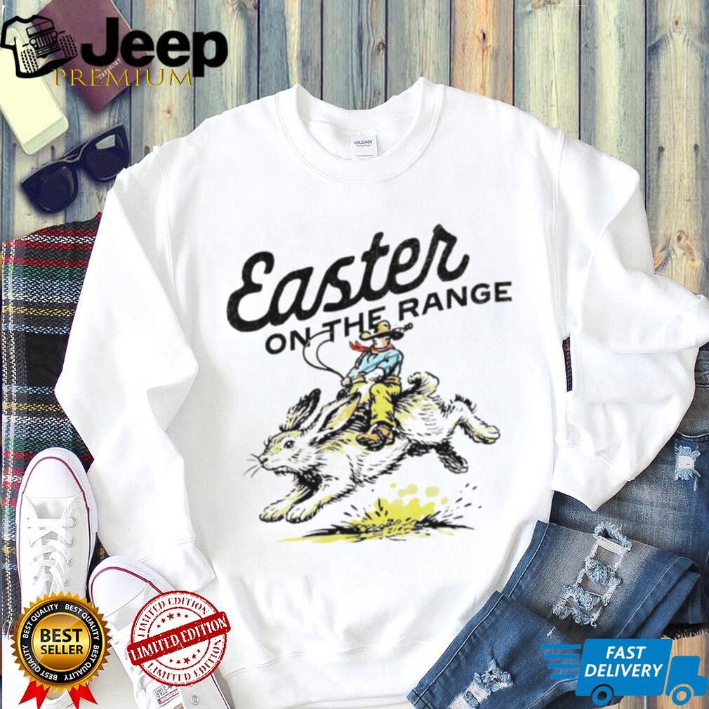 Easter On The Range Cowboy Riding Jackrabbit Vintage Shirt