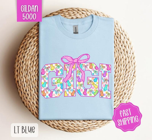 Easter Peep Gigi Shirt Gildan, Cute Easter Tee, Trendy Women's Tshirt Plus Sizes, Gift for Her