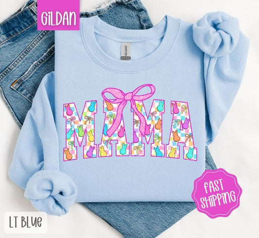 Easter Peep Mama Sweatshirt, Cute Easter Crewneck, Trendy Mom Women's Sweater, Gift for Her