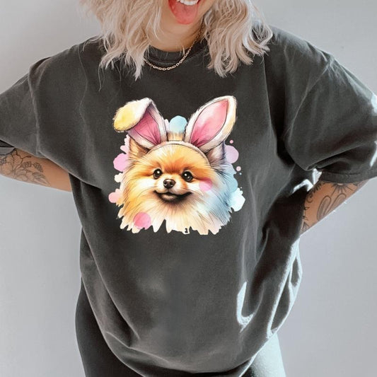 Easter Pomeranian Shirt ~ Unisex Apparel Relaxed Fit Printed In The USA Clothing Womenswear Casual Comfort Cotton