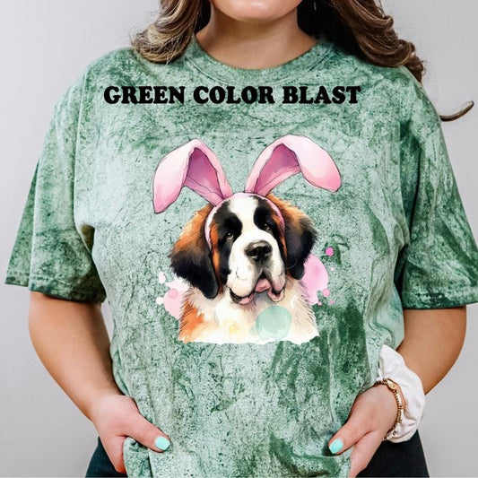 Easter St. Bernard #2 Shirt ~ Unisex Apparel Relaxed Fit Printed In The USA Clothing Womenswear Casual Comfort Cotton Top Athletic Boho Chic