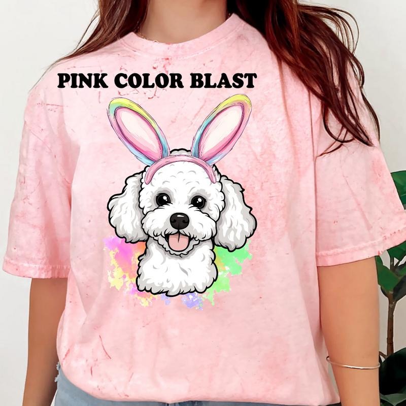 Easter White Poodle Shirt ~ Unisex Apparel Relaxed Fit Printed In The USA Clothing Womenswear Casual Comfort Cotton