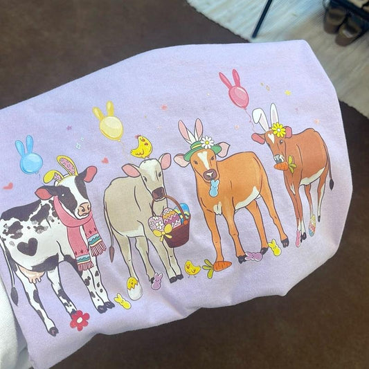 Easter cow crewneck, Western shirt, women's sweatshirt Hoodie | WearSparks.com