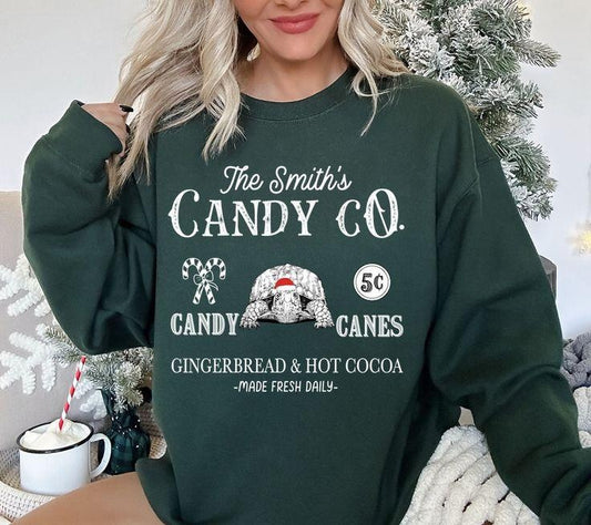 Eastern Box Turtle Christmas Sweatshirt, Santa Animal Retro Christmas Sweater, Candy Co Shirt Candy Cane Xmas Tee Land Turtle Gifts