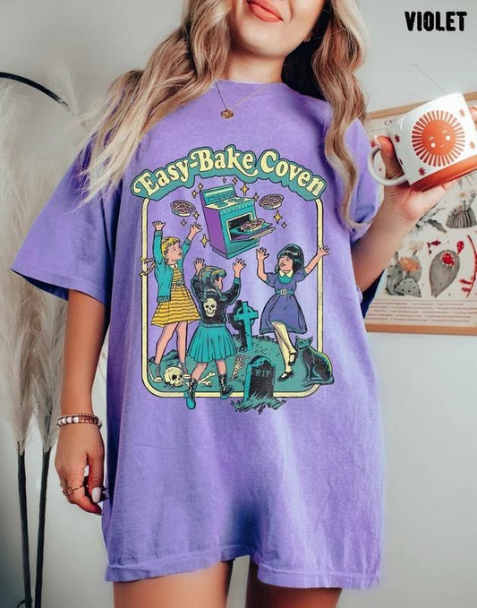 Easy Bake Coven 90s Horror Fan Oversized Vintage T Shirt Top Womenswear Underwear Lady