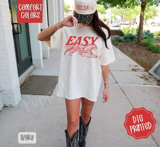 Easy Tiger Shirt Comfort Colors, Women's Graphic Tee