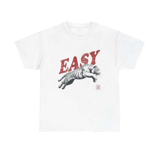 Easy Tiger Shirt, Retro Boho Tee, Unisex Trendy Aesthetic Shirt, Graphic Tee, Hippie Clothes, Indie Shirt, Tiger Graphic Tee