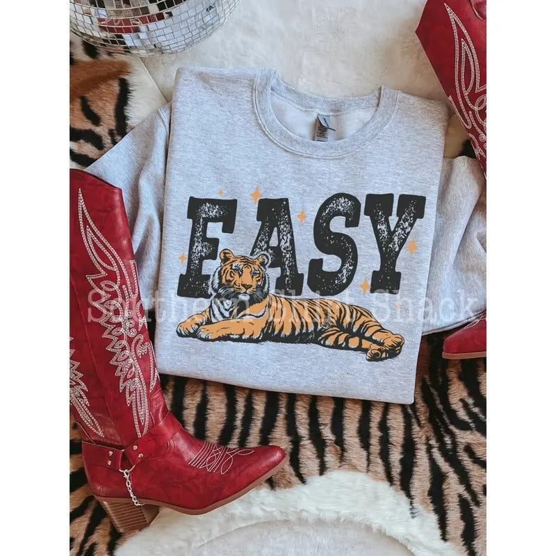 Easy Tiger Sweatshirt| Ash Gray Sweatshirt