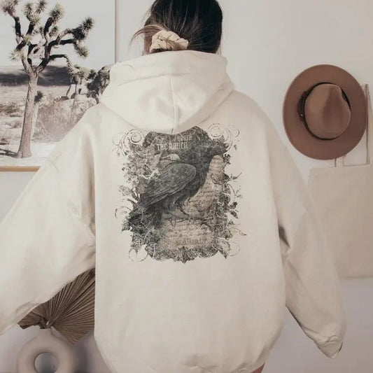 Edgar Allan Poe Shirt Poe Shirt Vintage Raven Sweatshirt Vintage Crow Hoodie Vintage Poem Shirt Quoth the Raven Hoodie Dark Academia