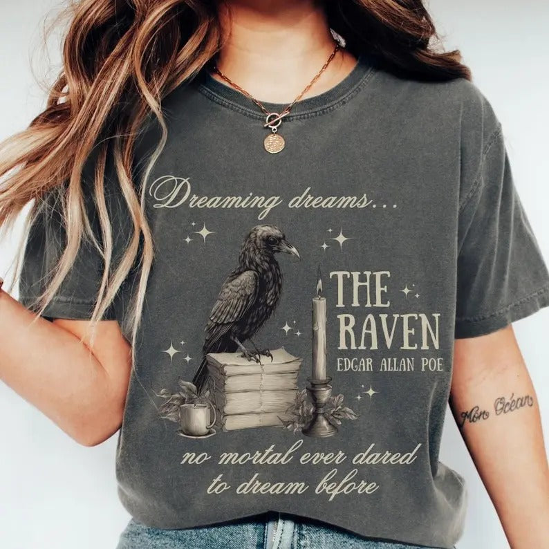 Edgar Allan Poe Shirt Poet Shirt Dark Academia Shirt Literature Shirt Literary Shirt Edgar Allen Poe Gothic Clothes Goth Clothes