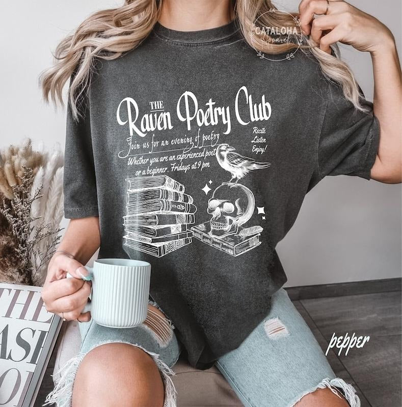 Edgar Allan Poe t-shirt, Raven Poetry club, Edgar Allan Poe Gifts, Poem t-shirt, The Raven Poem shirt, Poetry club shirt, Poem lovers gift