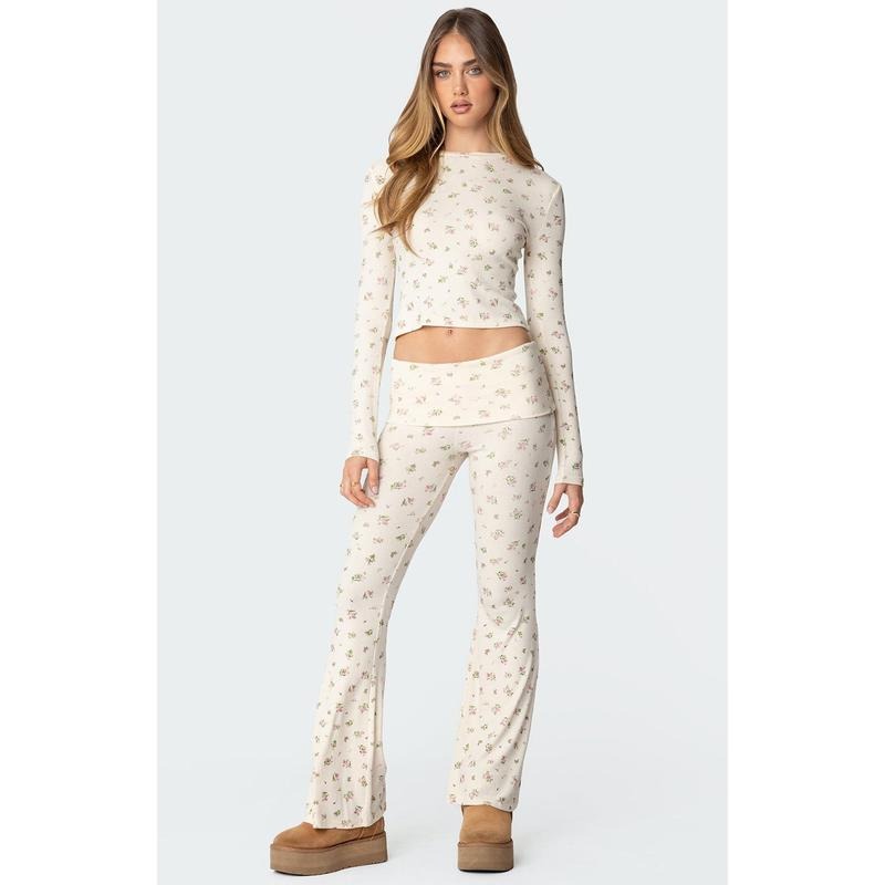 Edikted Women's Bloom Baby Flared Leggings