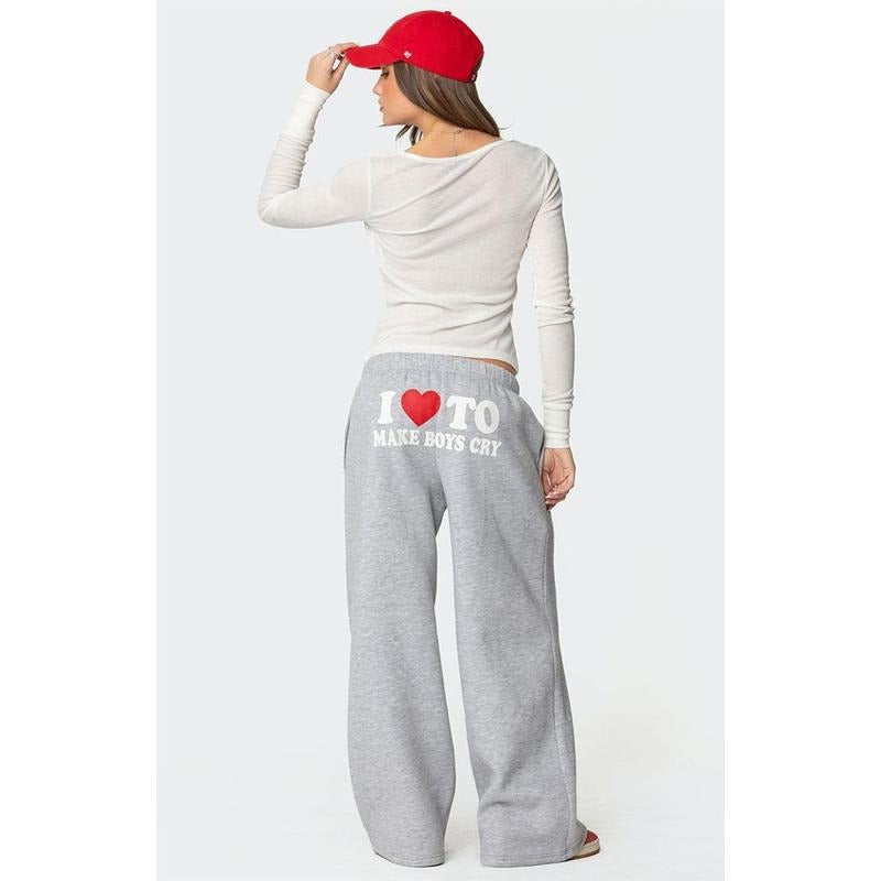 Edikted Women's Boys Cry Wide Leg Sweatpants