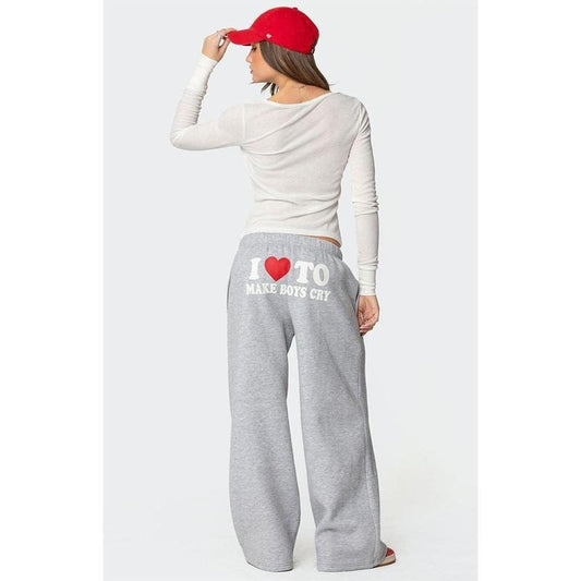 Edikted Women's Boys Cry Wide Leg Sweatpants