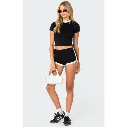 Edikted Women's Elana Contrast Micro Shorts