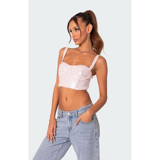 Edikted Women's Glitzy Sequin Corset