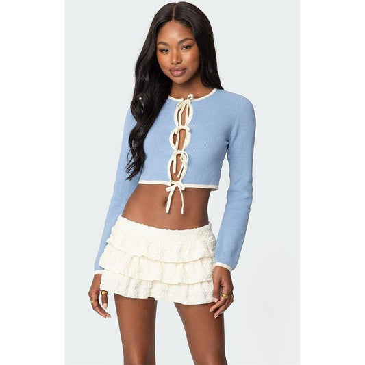 Edikted Women's Jaylin Tie Front Knit Cardigan