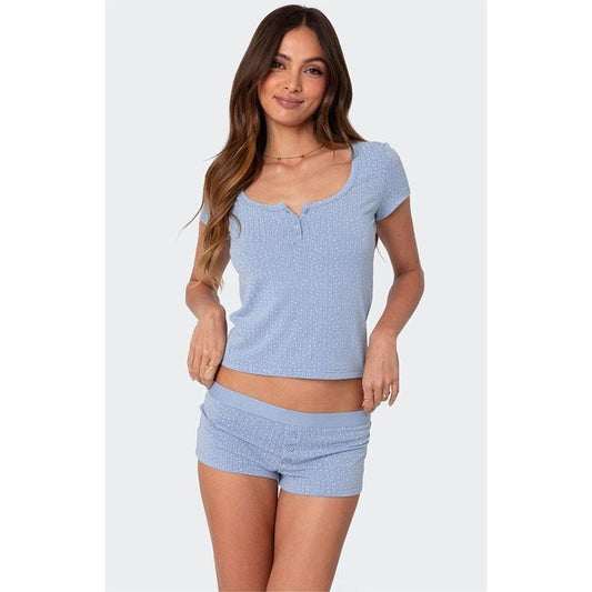 Edikted Women's Lorelei Printed Pointelle Top