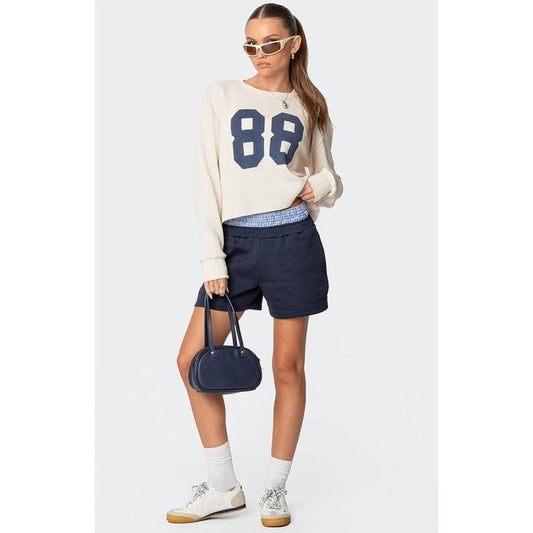 Edikted Women's Plaid Boxer Detail Sweat Shorts