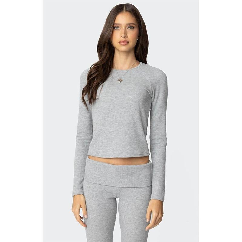 Edikted Women's Sab Waffle Knit Top
