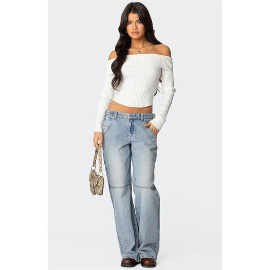 Edikted Women's Shai Low Rise Carpenter Jeans