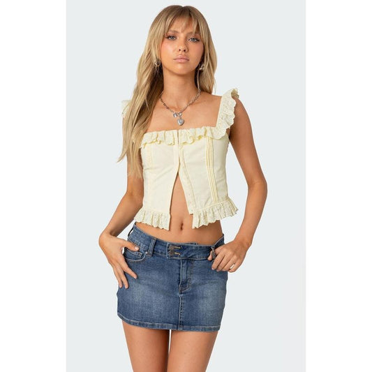 Edikted Women's Square Neck Ruffled Corset