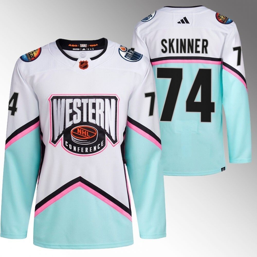 Edmonton Oilers #74 Stuart Skinner White 2023 NHL All-Star Western Conference Authentic Jersey