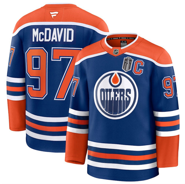 Edmonton Oilers #97 Connor McDavid Royal 2025 Stanley Cup Final Patch And C