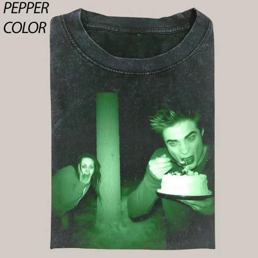 Edward Eats Cake with Bella Vintage Graphic Tee, Funny Twilight Movie T-shirt, Unisex T-Shirt Gift For Her Him, Trendy Shirt