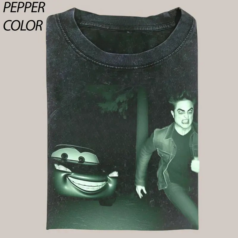 Edward Races With Lightning with Bella Vintage Graphic Tee, Funny Twilight Movie T-shirt, Unisex T-Shirt Gift For Her Him, Trendy Shirt