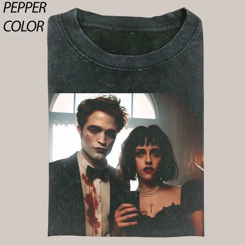 Edward Selfie with Bella Vintage Graphic Tee, Funny Twilight Movie T-shirt, Unisex T-Shirt Gift For Her Him, Trendy Shirt