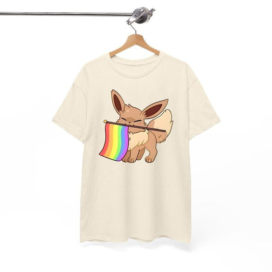 Eevee Rainbow Pride Flag Tee, Pride Eevee T-Shirt, Eevee LGBTQ+ Rainbow Shirt, Pokemon Fans, Pride Evolutions T-Shirt, LGBTQ+ Support Shirt