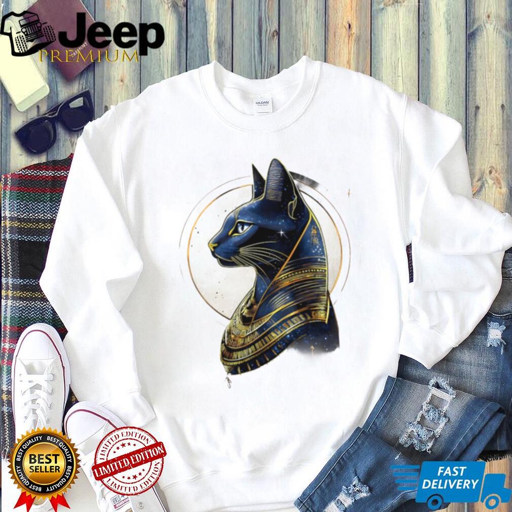 Egyptian Bastet Cat Goddess Cosmic Starry Art T Shirt