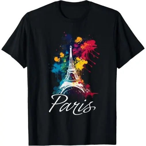 Eiffel Tower Paris Girls Travel Holiday France Souvenir T-Shirt Made in USA