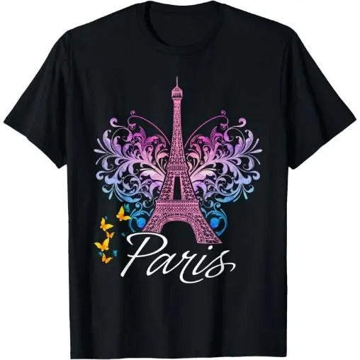 Eiffel Tower Paris Holiday France Shirt Souvenir Women Kids T-Shirt Made in USA