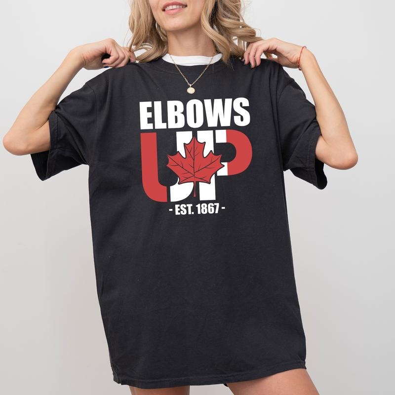 Elbows Up Comfort Colors Shirt, Canada Est 1867 T-shirt, Canadian Pride Outfits, Never 51 Clothing, Patriotic Graphic Tee, Support Canada Shirt