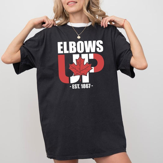 Elbows Up Comfort Colors Shirt, Canada Est 1867 T-shirt, Canadian Pride Outfits, Never 51 Clothing, Patriotic Graphic Tee, Support Canada Shirt