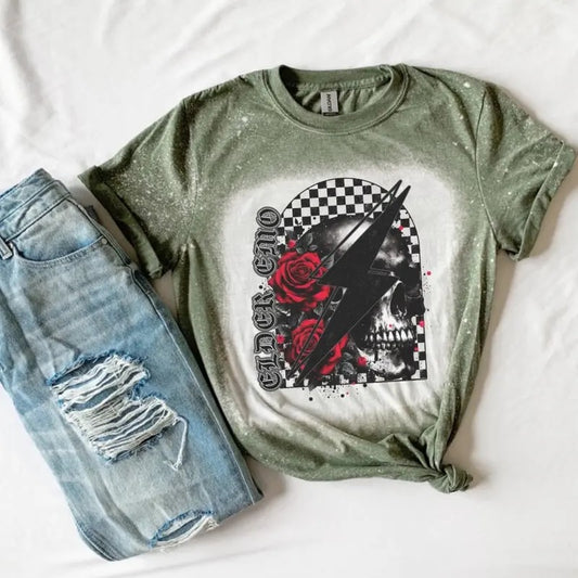 Elder Emo Ash Grey T-Shirt - Bleached - Gildan - Unisex Casual Cotton