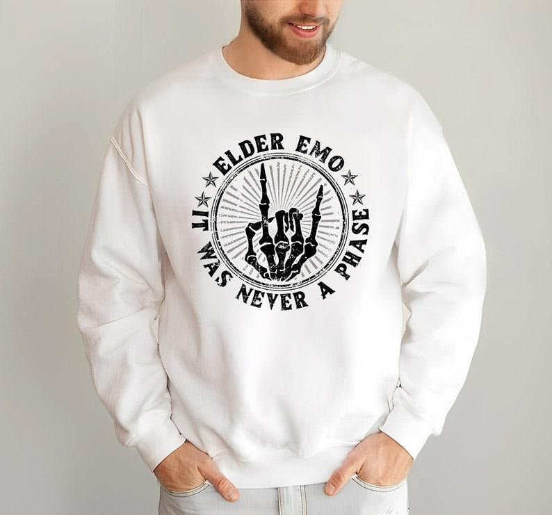 Elder Emo It Was Never A Phase For Old Fans Of Emo Music, Elder Emo Gift, Emo Night, Emo Mom, Millennial, Emo T-Shirt...