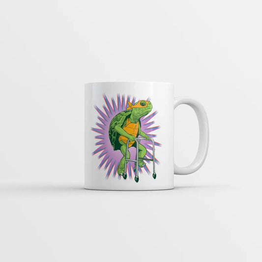 Elderly Ninja Tortoise Mug Funny Sarcastic Turtle Graphic Novelty Coffee Cup-11oz Funny Coffee Mugs Ceramic Printed Drinkware Cup