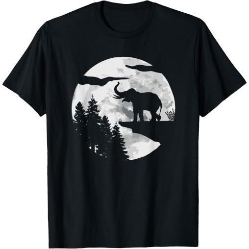 Elephant Zoo Wildlife Animal Silhouette - Africa Elephant T-Shirt Made in USA
