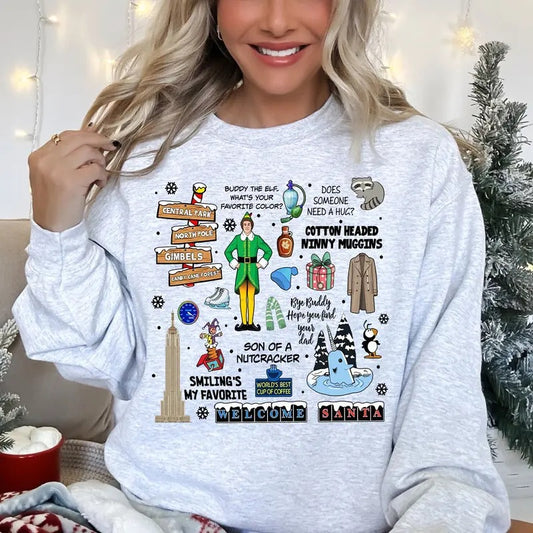 Elf Christmas Movie Sweatshirt, Vintage Buddy Elf Xmas Tee Shirt, Christmas Classic Movie 90s Sweater, Christmas Elf Son Of A Nutcracker Shirt