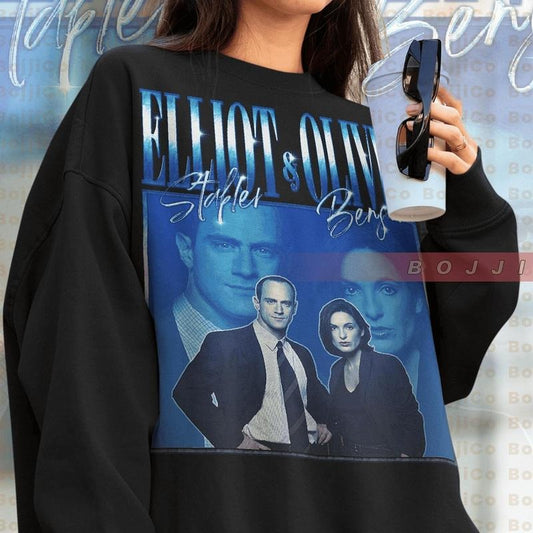 Elliot Stabler Olivia Benson Sweatshirt, Law And Order SVU Homage Retro 90'S Vintage Sweater, Elliot And Olivia, Law And Order Series Fans, Shirt For Men, For Women Sweatshirt, Hoodie, Comfort Colors