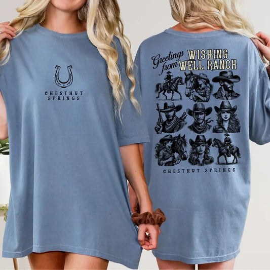 Elsie Silver Comfort Colors Tee, Cowboy, Chestnut Springs, Book Shirt, Booktok Merch, Bookish T-shirt, Romantasy, Tbr, Book Club, Book Gift, Reader, Willa Womenswear Crewneck Cotton Fashion Outfit